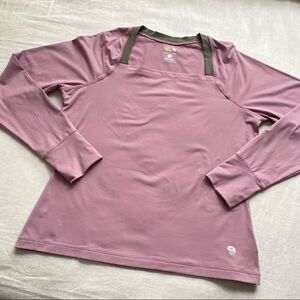 NWOT Mountain Hardwear Lons Sleeve Square Neck Top - Mauve Size L